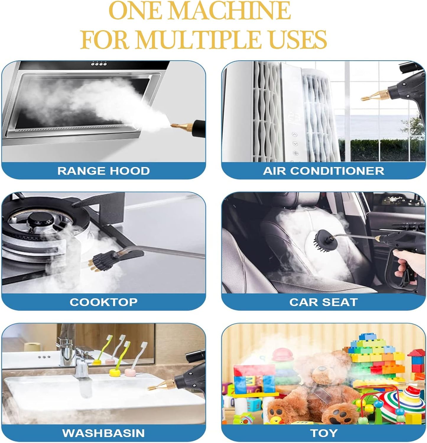 WZFANJIJ 3000W High Pressure Steam Cleaner Hand-held Portable Steam Cleaning Machine Automatic Pumping for Kitchen Bathroom Furniture Car Detailing Seat,110v