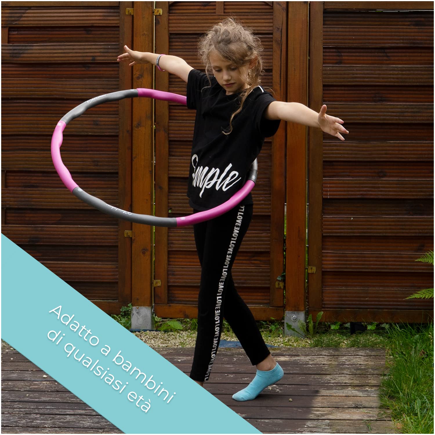 KLEINTOBER I Cerchio Hula Premium per bambini e adulti snelli I Set con istruzioni per esercizi Hula I Cerchio da ginnastica per bambini I Cerchio Hula Hoop per bambini I Cerchio Hullahub I