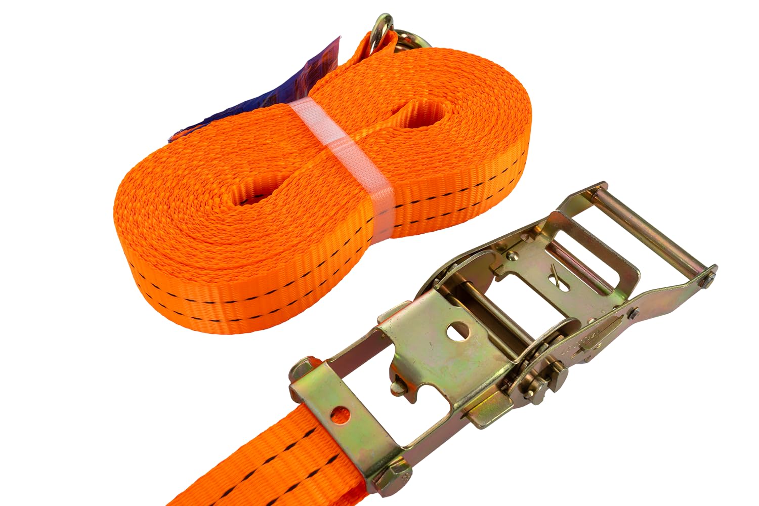 UNITRAILER Sangle d'arrimage à cliquet 10m x 35mm avec tendeur et Crochets - Résistance 2T (2000 daN) - Idéale pour remorque, Camion et Voiture