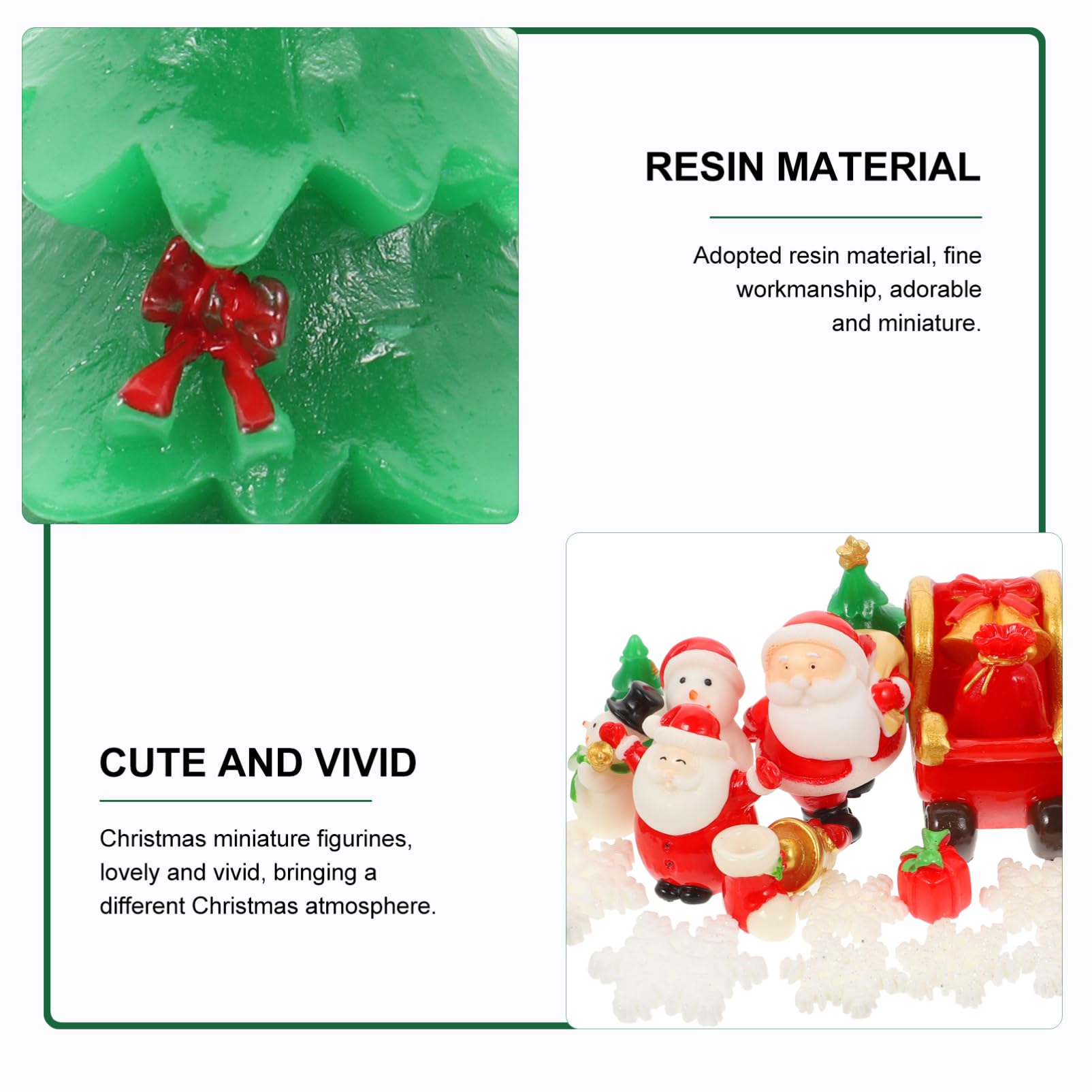 27pezzi Mini Ornamenti Natalizi in Resina Di Decorazioni Forma Di Cartone Animato Per Progetti Di Fai Da Te Miniatura e Scene Natalizie