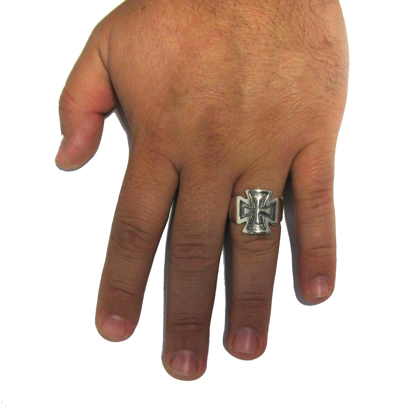 Anillo de plata de ley sólido 925 Cruzar R000272