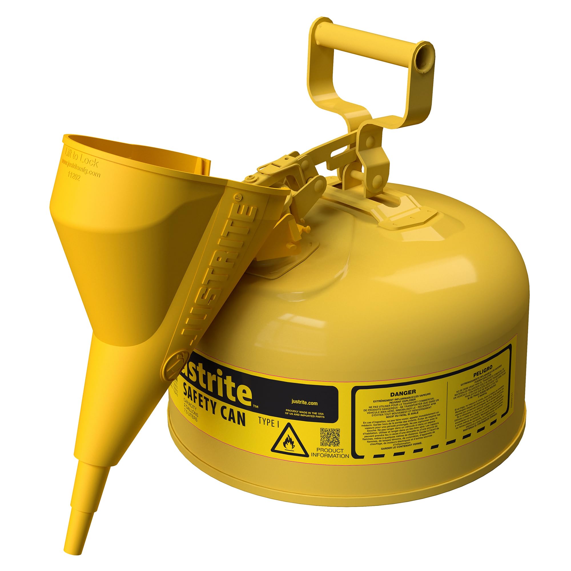 Justrite Type I Gasoline Safety Can, Red Galvanized Steel, Made in the USA — Amazon image 18