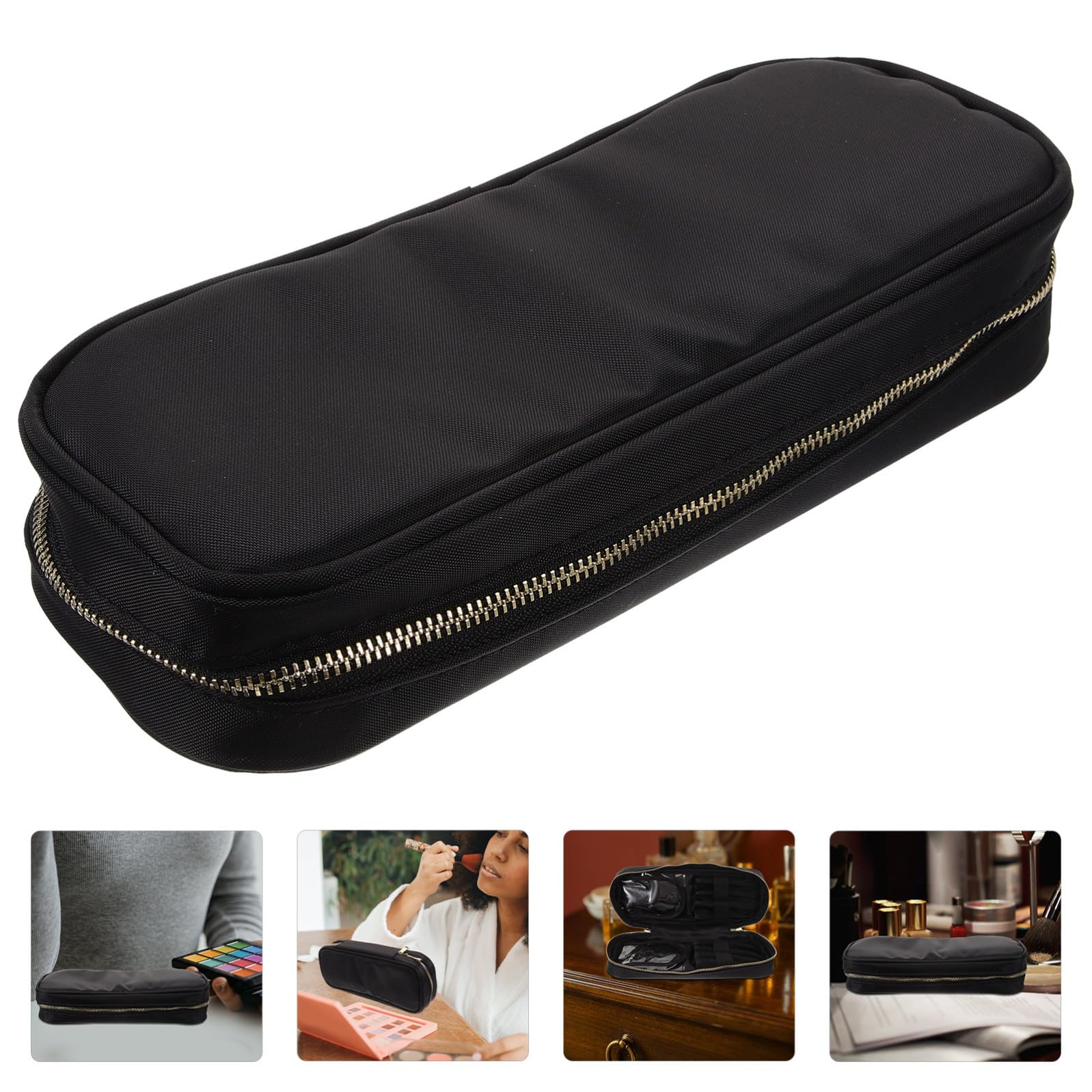 Astuccio per Pennelli Make Up da Viaggio Oxford Leggero e Portatile Chiusura a Zip, Organizer Cosmetico per Attività Outdoor