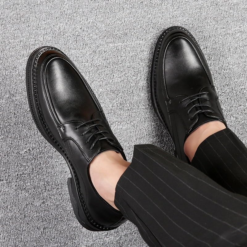Men's Classic Oxford Dress Shoes Retro Lace-Up Round-Toe Derby Formal Business Casual Comfortable Sole2