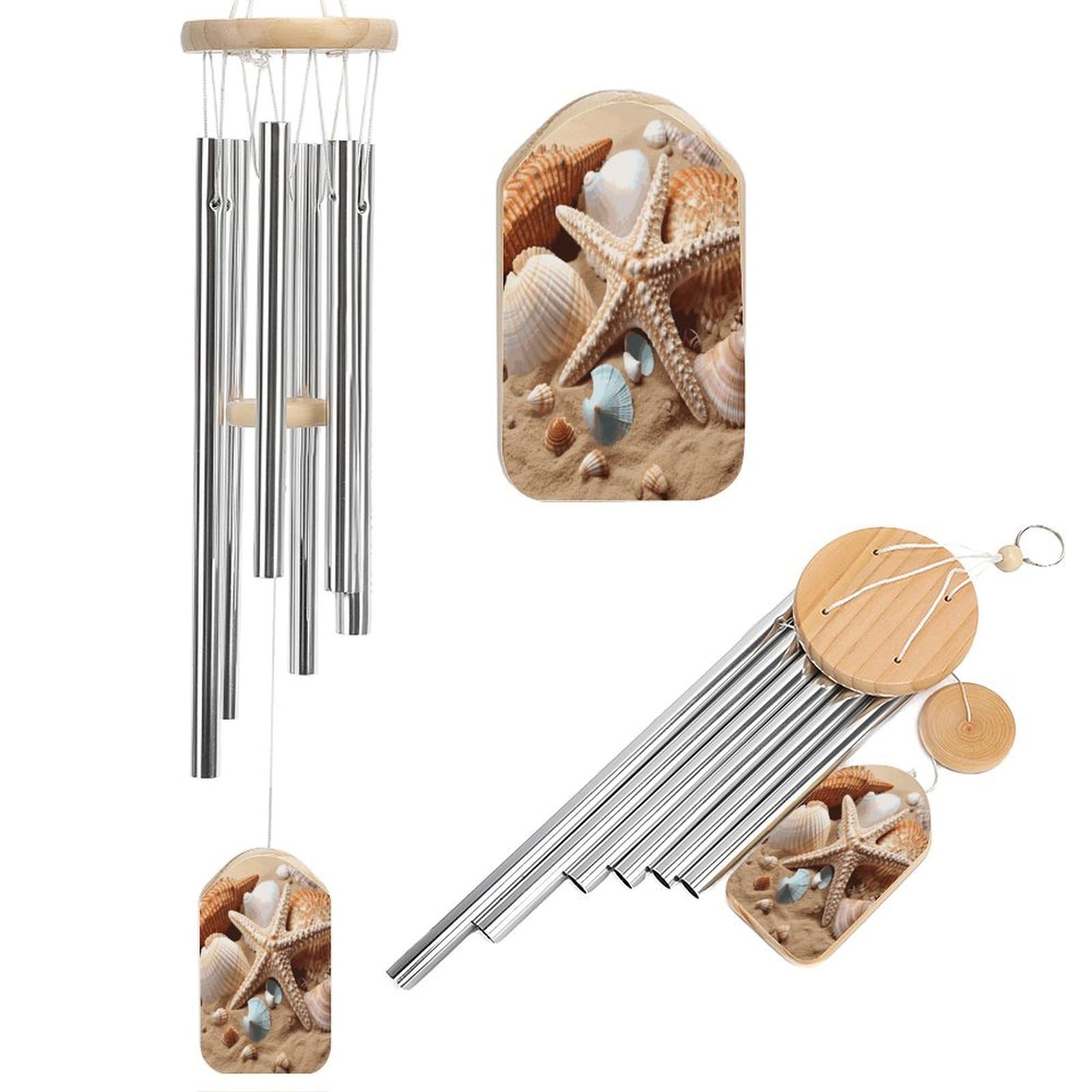 Adfgyerh Style Seashells Starfish Wind Chimes For Outside, Memorial Windchimes Deep Tone Soothing Melodic Tones, Sympathy Wind Chimes For Patio Home Or Garden Decor