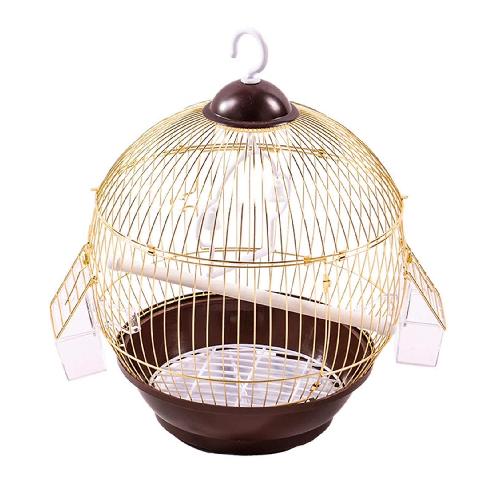 Standkäfig Vogelkäfig Hängekäfig Papagei Vogelkäfig für Finken Kleinvögel, Gold