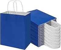 Vista 8 de Toovip Paquete de 100 Bolsas de Papel Kraft Verde Hierba Medianas de 8 x 4.75 x 10 Pulgadas con Asas a Granel, Bolsas de Envolver Regalos