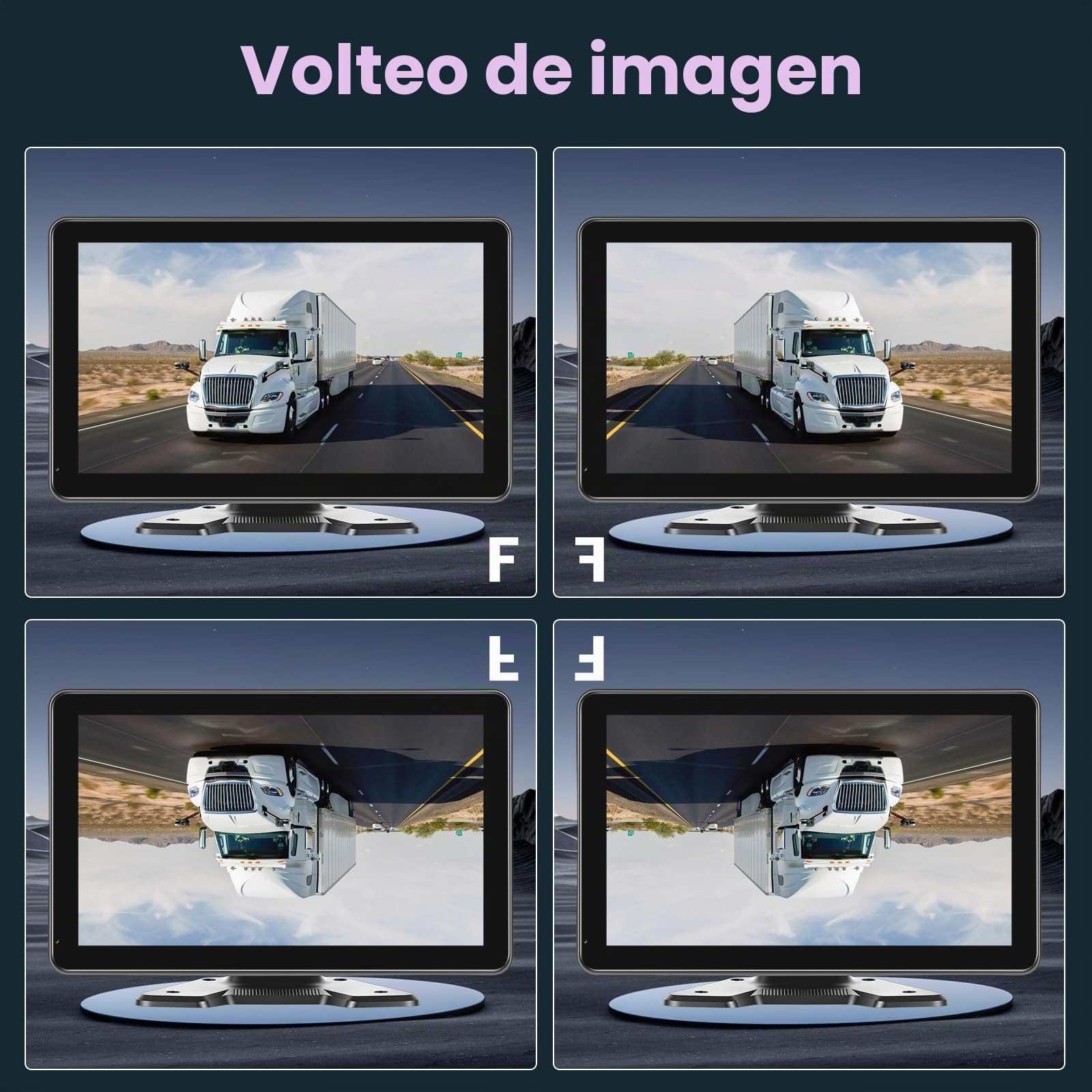 Inefala Cámara de Marcha atrás 4 con Monitor IPS HD de 10,1 Pulgadas, matrícula IP69, cámara de Marcha atrás Impermeable para Coches, Camiones, Furgonetas y SUV con visión Nocturna