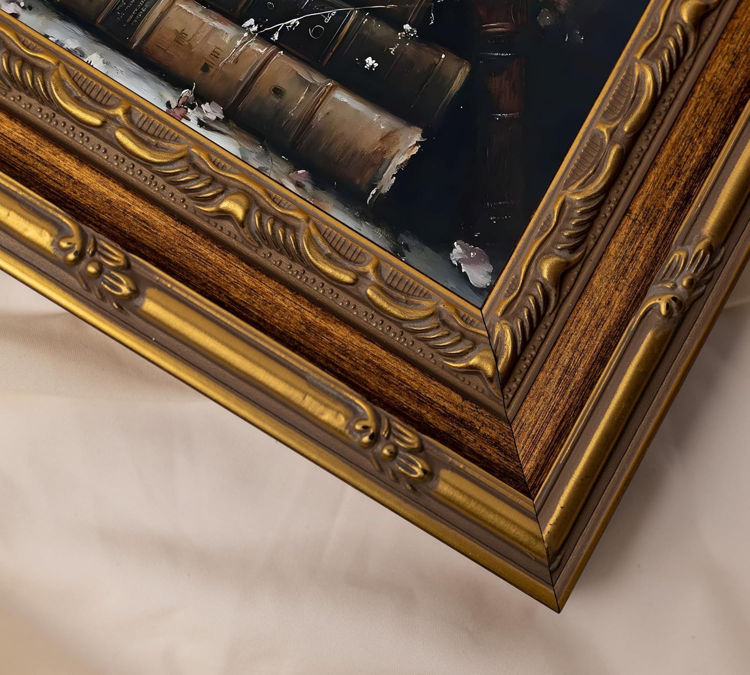 Canvas Wall Art Framed - Kids in Summer Field Landscape Painting, Vintage Gold Framed Picture Poster Prints Artwork for Home Wall Decor,12x16 Inch - 3