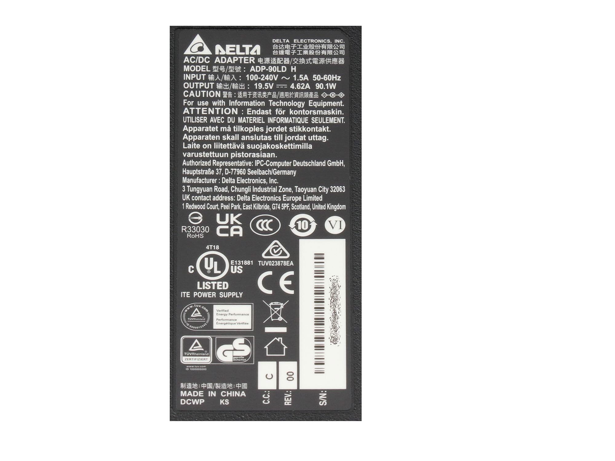 Delta Electronics Zasilacz 90 Watt Nowy dla Asus X73S
