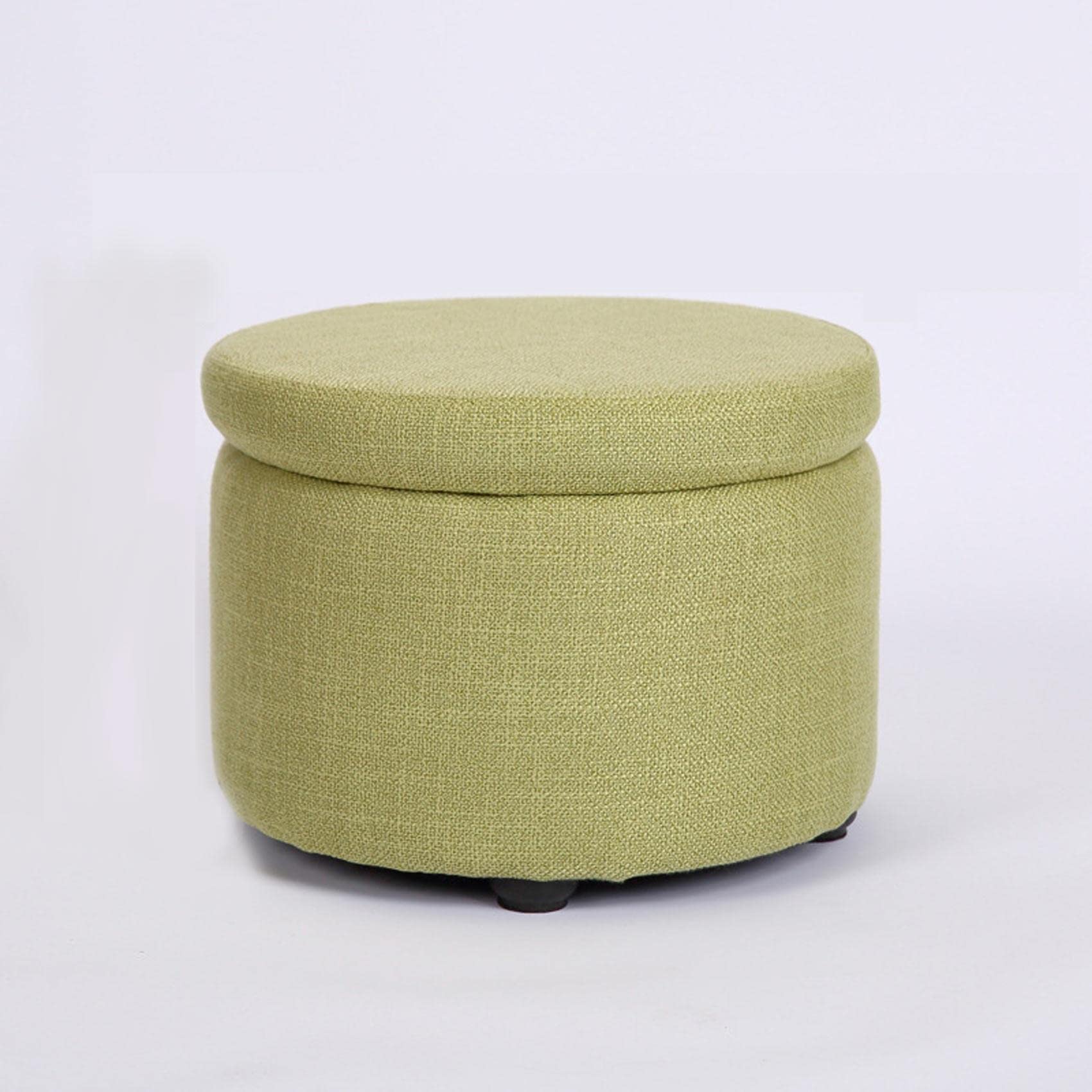 Pouf Pouf Contenitore Pouf Pouf con Gambe Pouf Rotondi in Cotone e Lino Pouf per la Camera da Letto Pouf per Soggiorno, Beige- 33 * 30cm