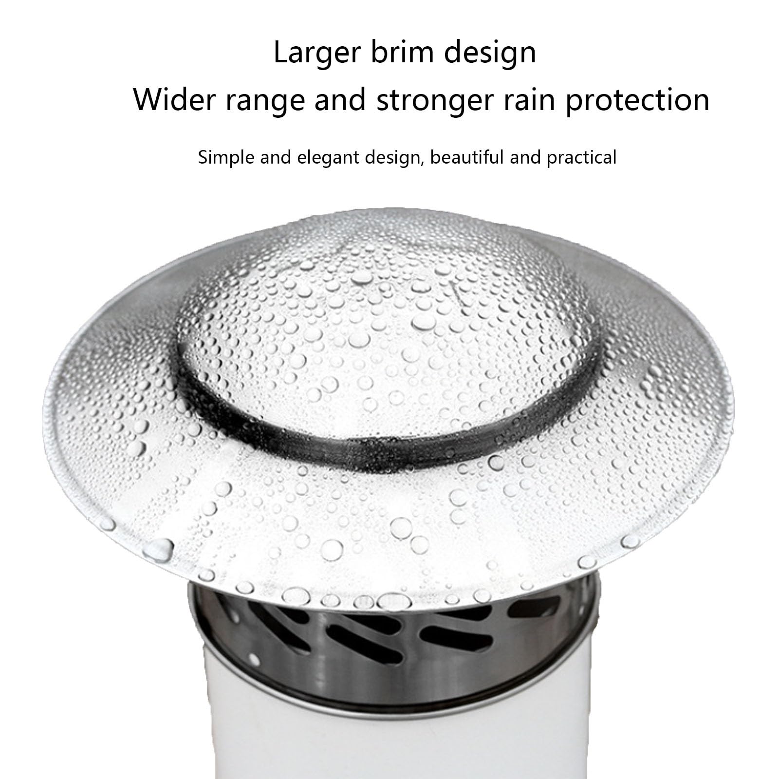 Tapas para chimeneas contra la Lluvia, Tapa de Chimenea de Acero Inoxidable - protección contra la Lluvia y la Chimenea, Tapa de Tubo de Chimenea con Rejilla, Tapa de Tec