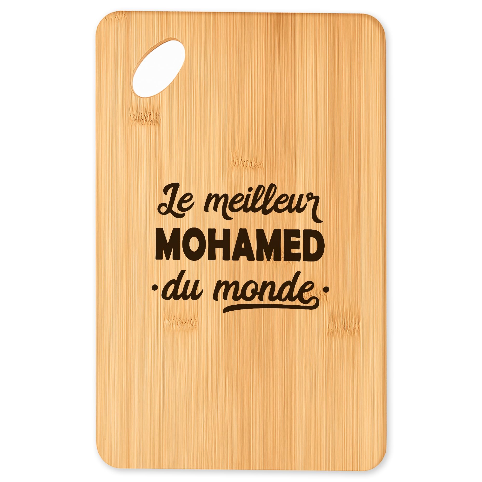 Planche à découper en bambou Super Mohamed 2 pour cuisine et grand plateau apéro