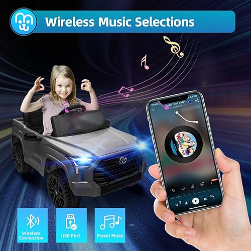 Miniatura 4 de MINIATURE MOTORS Toyota Sequoia - Coche eléctrico para niños con licencia de 12 V, batería de iones de litio, juguetes de paseo de 2.5 horas de