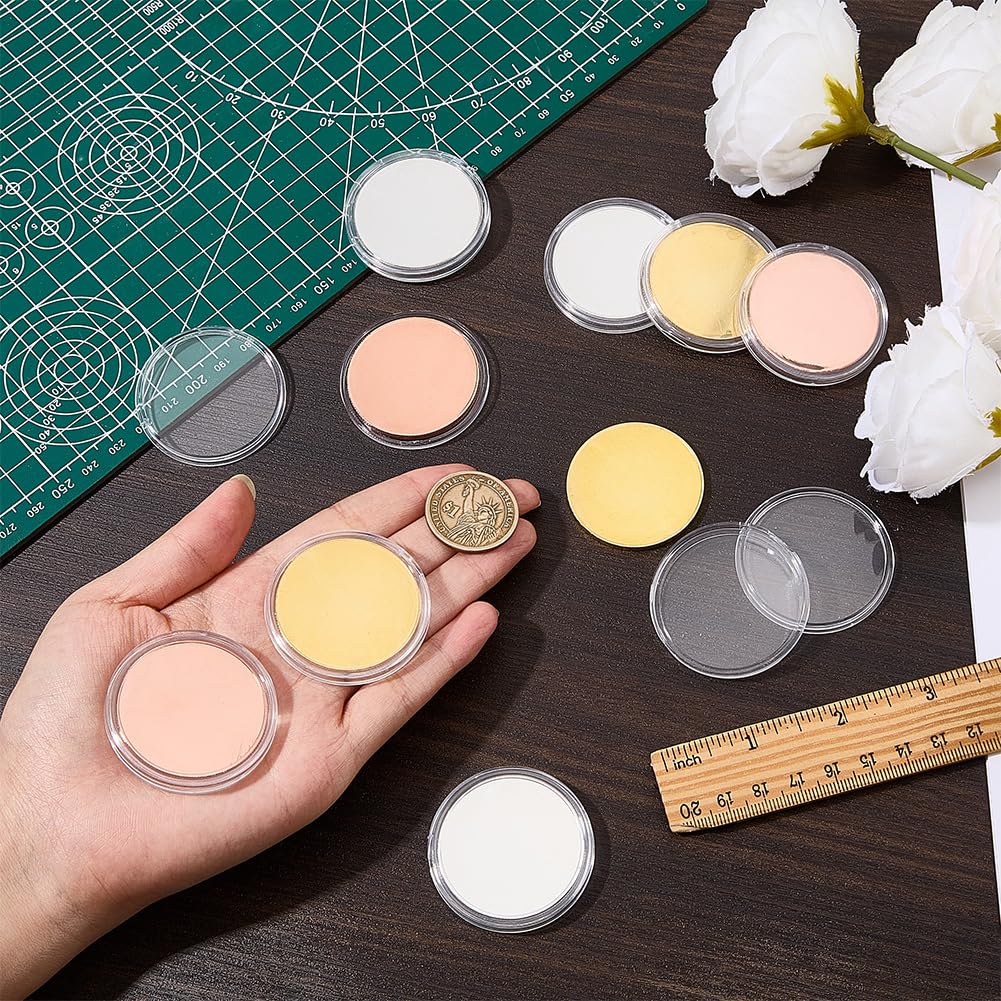 BENECREAT 12 pz di Moneta Da Sfida Vuota Da 3mm, 40 colori, per Incisione Laser, Monete Incise In Bianco per Artigianato Fai Da Te, Compleanni, Viaggi, Collezioni Commemorative