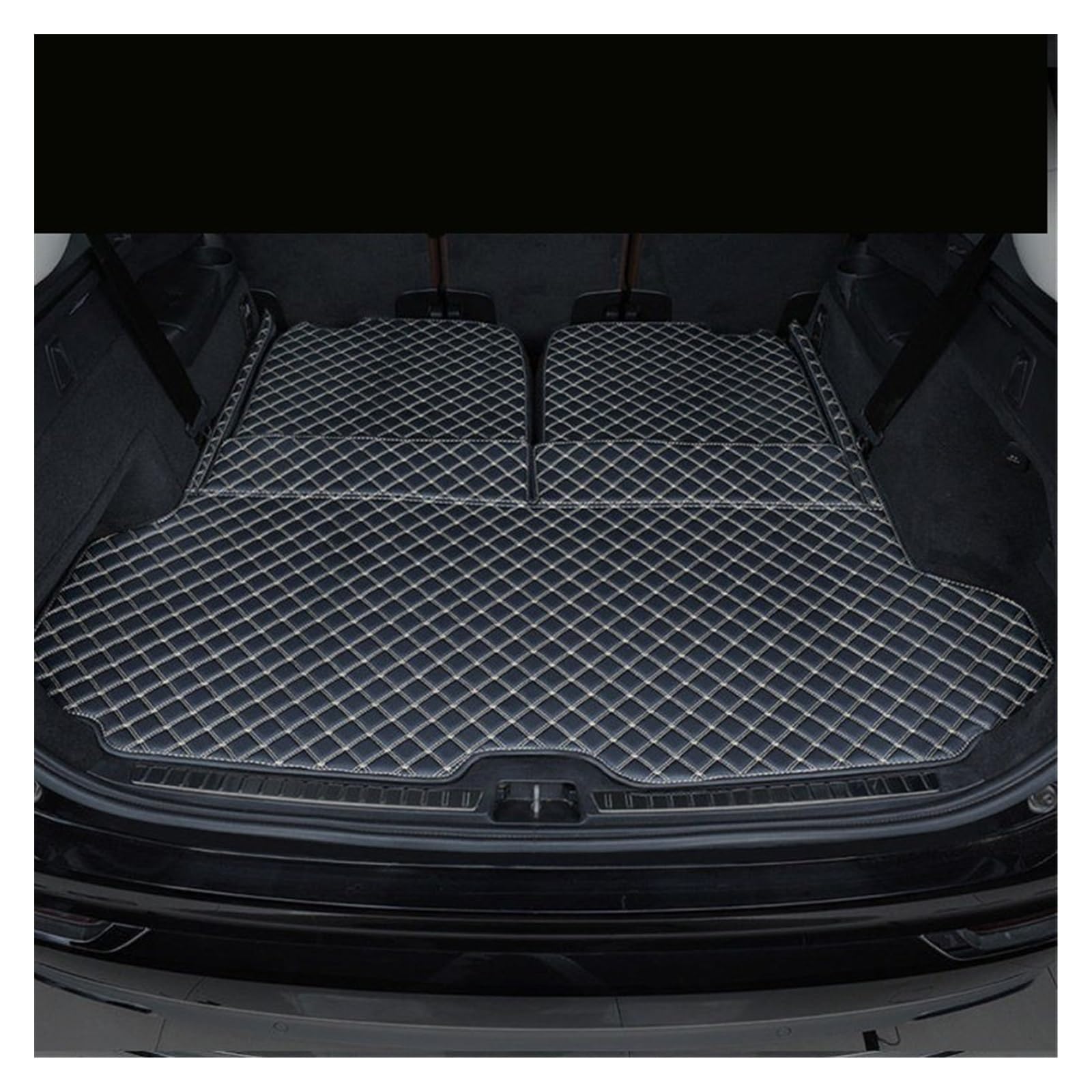 Auto Kofferraum Schutzmatte Kofferraummatte Für Volvo XC90 Sieben Sitze 2016 2017 2018 2019 2020 2021 2022 Cargo-Liner Teppich Innenteile Zubehör Abdeckung(Schwarz,3 PCS)