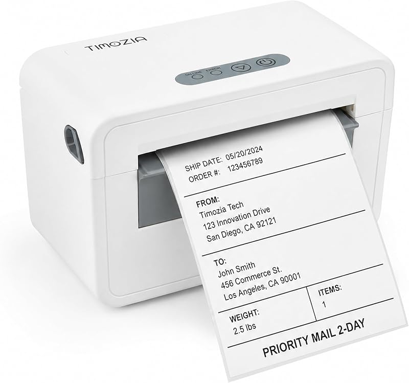 Bluetooth Shipping Label Printer, 4X6 Wireless Label Printer, USB Shipping Label Maker for Small Business, Compatible with iPhone, Android, Windows & Mac (White-2)