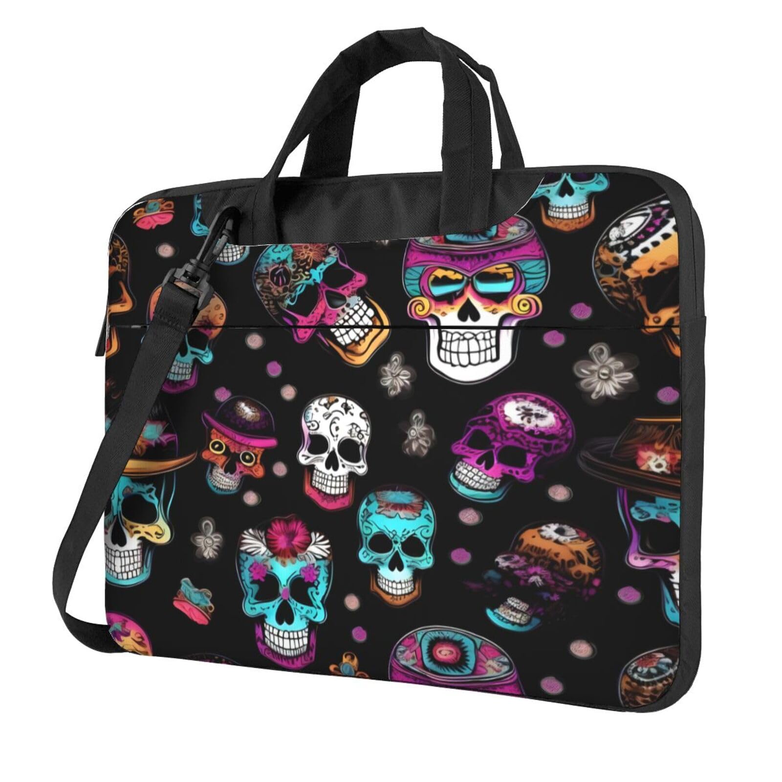 Funda para portátil estampada Sugar and Skulls con correa de hombro extraíble 8