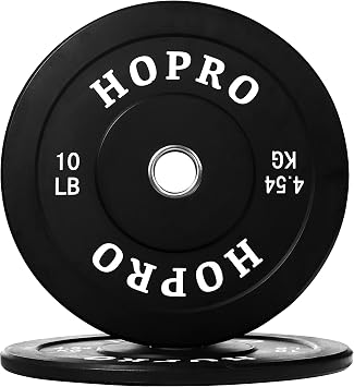 BalanceFrom Fitvids Color Coded Olympic Bumper Plate Weight Plate with Steel Hub, Pairs or Sets