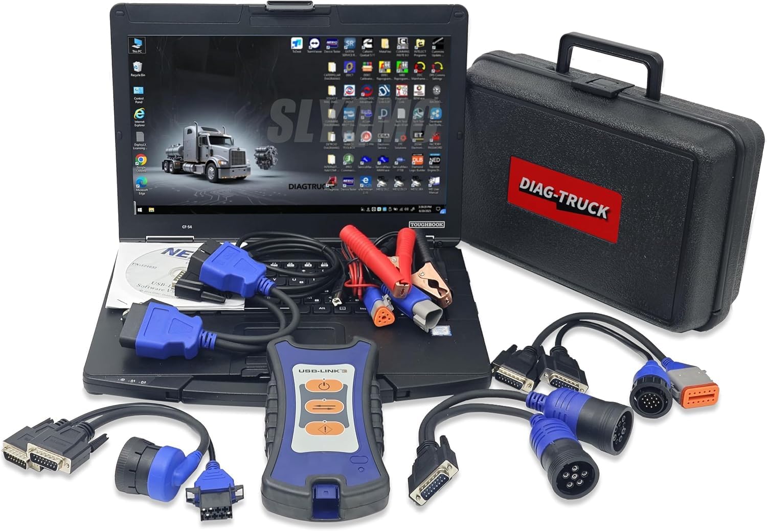Generic Diesel Nexiq USB Link 3 + EDL V3 Heavy Duty Diagnostic Kit, Advance SD5.4.44 Universal Diesel Scanner for Trucks, Excavators & Agricultural Equipment (Q3(16 Software), DELLL Laptop)