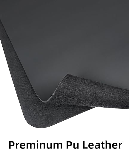 Miniatura 2 de Almohadilla grande para escritorio, alfombrilla para mouse, tapete para escritorio de oficina, protector de escritorio de piel sintética Negro