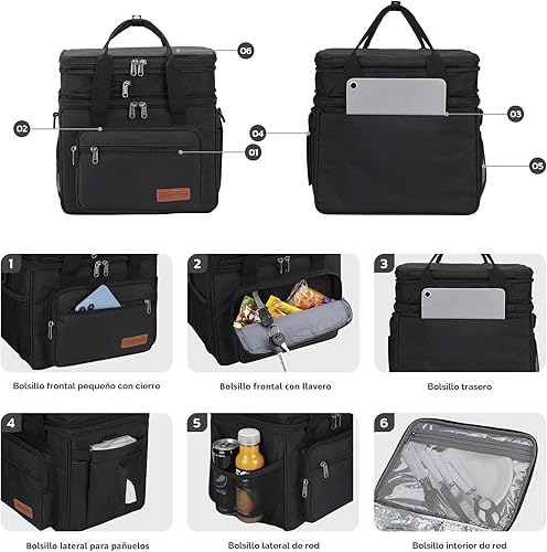 Miniatura 3 de Maelstrom - Lonchera, bolsa de almuerzo aislada de 23L, bolsa enfriadora de doble nivel expandible, bolsa de mano ligera a prueba de fugas