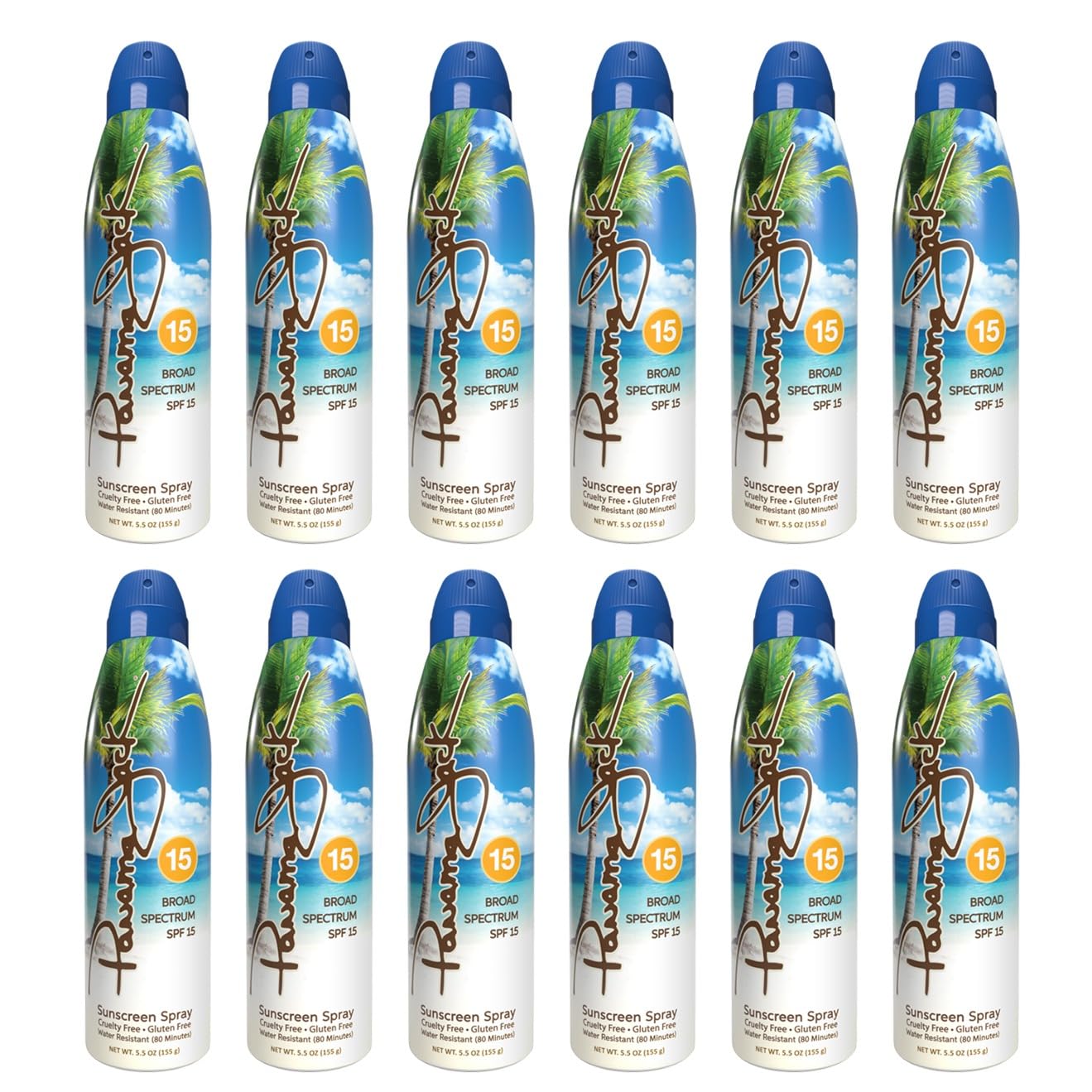Panama Jack Continuous Spray Sunscreen - SPF 15 Broad Spectrum UVA UVB Protection PABA Paraben Gluten Cruelty Free