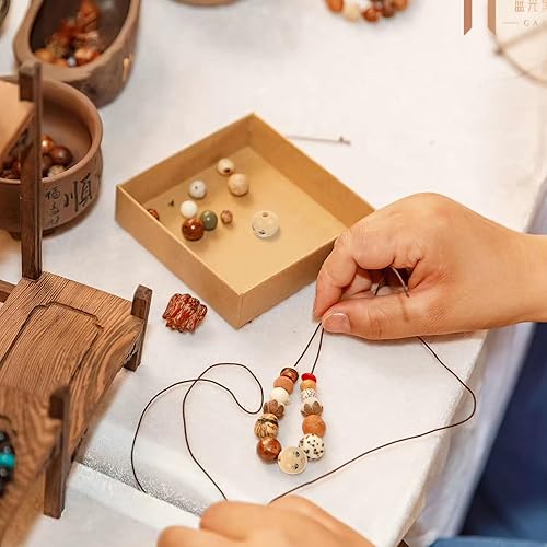 Miniatura 2 de MAGICLULU 50 cuentas de madera con cara sonriente, cuentas de madera naturales para hacer joyas, pulseras, collares