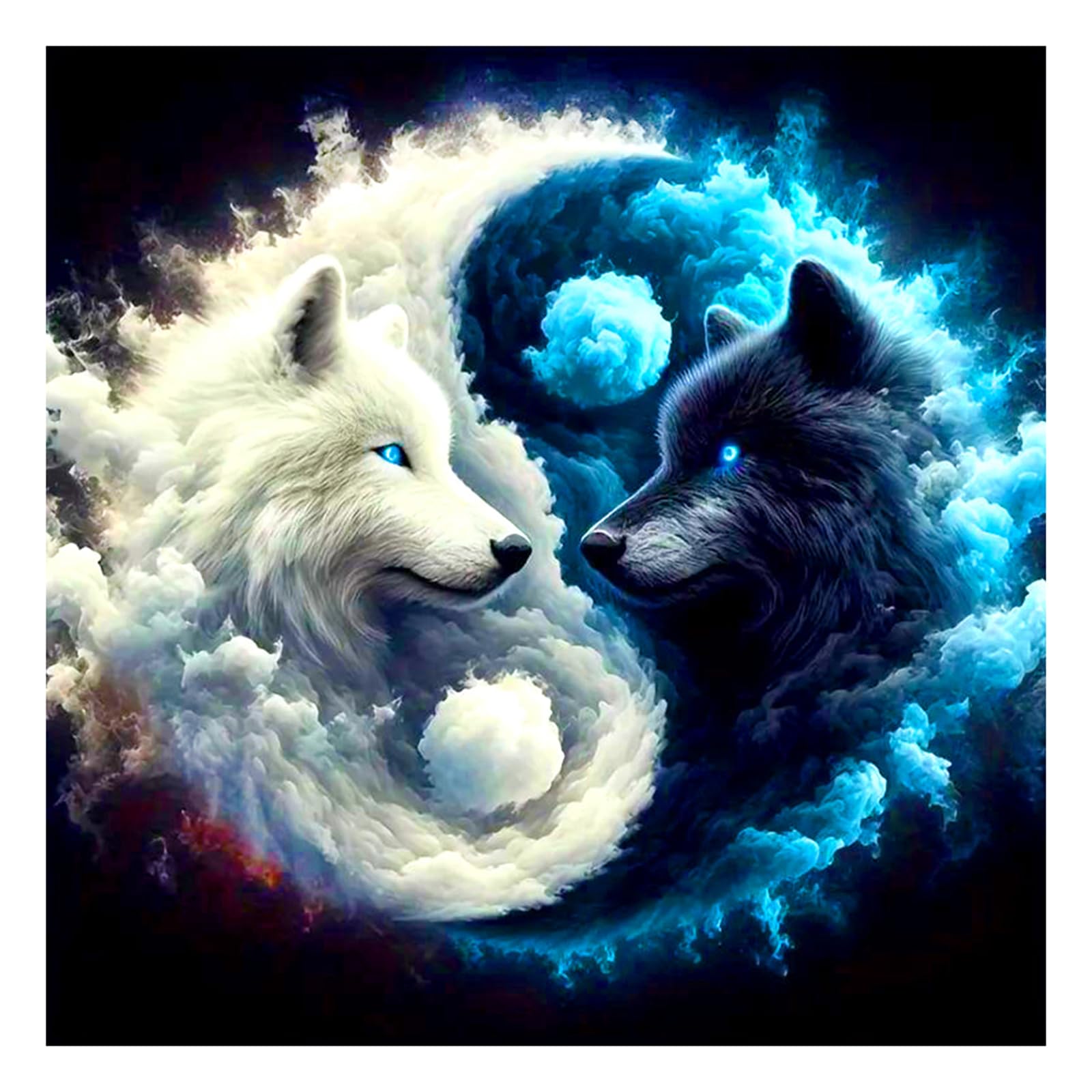 FHBUBPUP Wolf Diamond Painting Kit for Adults, Tai Chi Wolf Diamond Art Kits for Beginners, 5D DIY Full Drill Round Diamond Dot Gemstone Art Craft Gift Suitable for Home Decoration-image-46