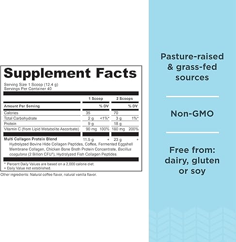 Miniatura 2 de Ancient Nutrition Multi Collagen Peptides Protein Powder, Cold Brew, 40 Servings + Multi Collagen Peptides Protein Powder, Chocolate, 40 Servings