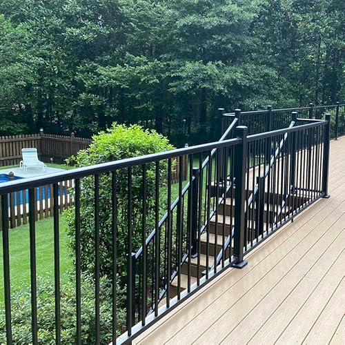 Revival Railing Aluminum Level Deck Railing and Baluster Kit - Textured Black, 6 Foot Length x 36 Inch Height, Without Posts Revival Railing Aluminum Level Deck Railing and Baluster Kit - Textured Black, 6 Foot Length x 36 Inch Height, Without Posts