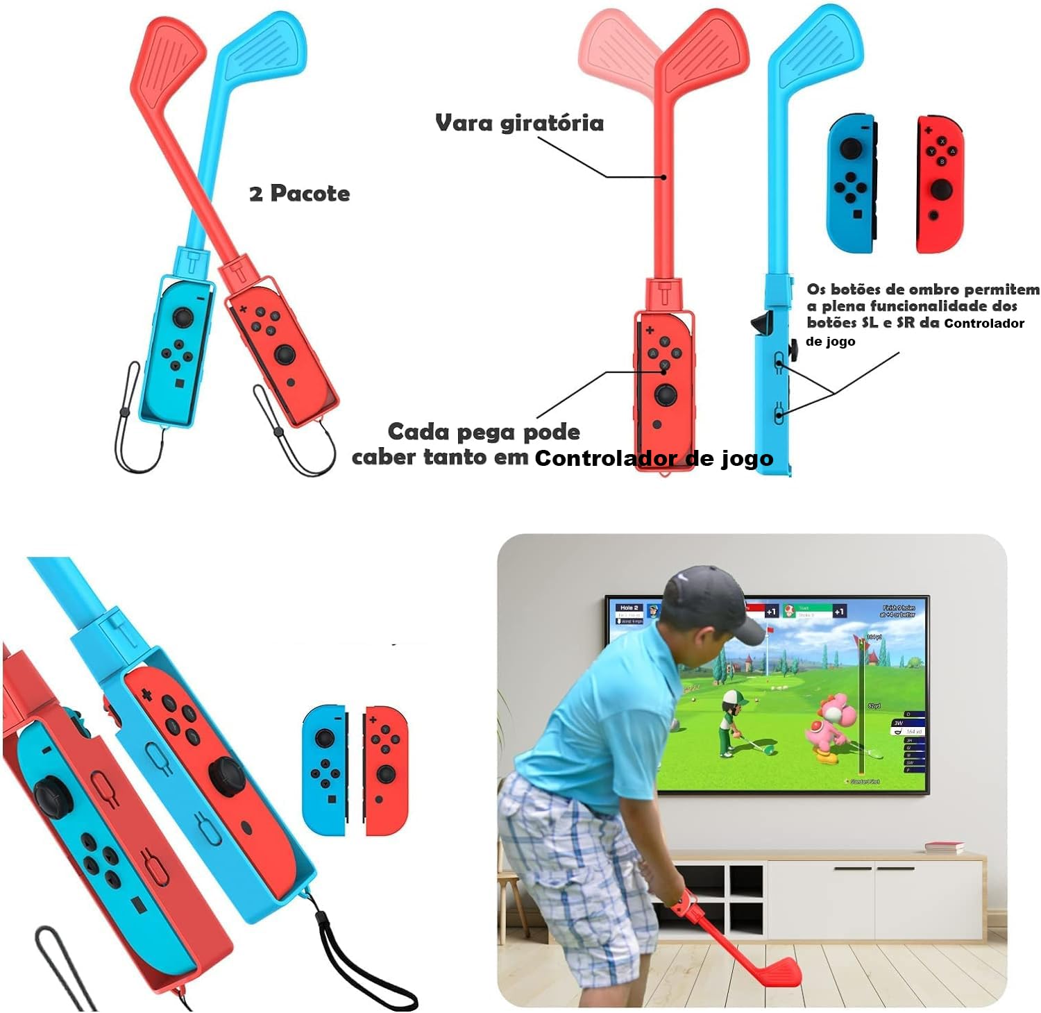 Switch Sports Game Accessories Bundle, 12 em 1 Kit Esportivo