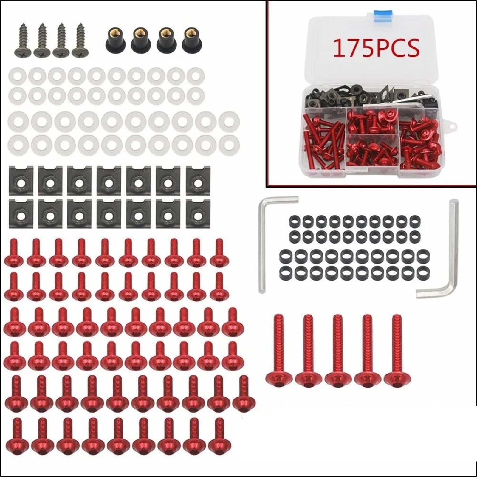 Muttern Verkleidungs-Befestigungsclips Für CRF 450 1000 CR XR XL 85 125 250 500 Windschutzscheibenschrauben, Karosseriemuttern-Set Motorrad Verkleidung Schrauben Set