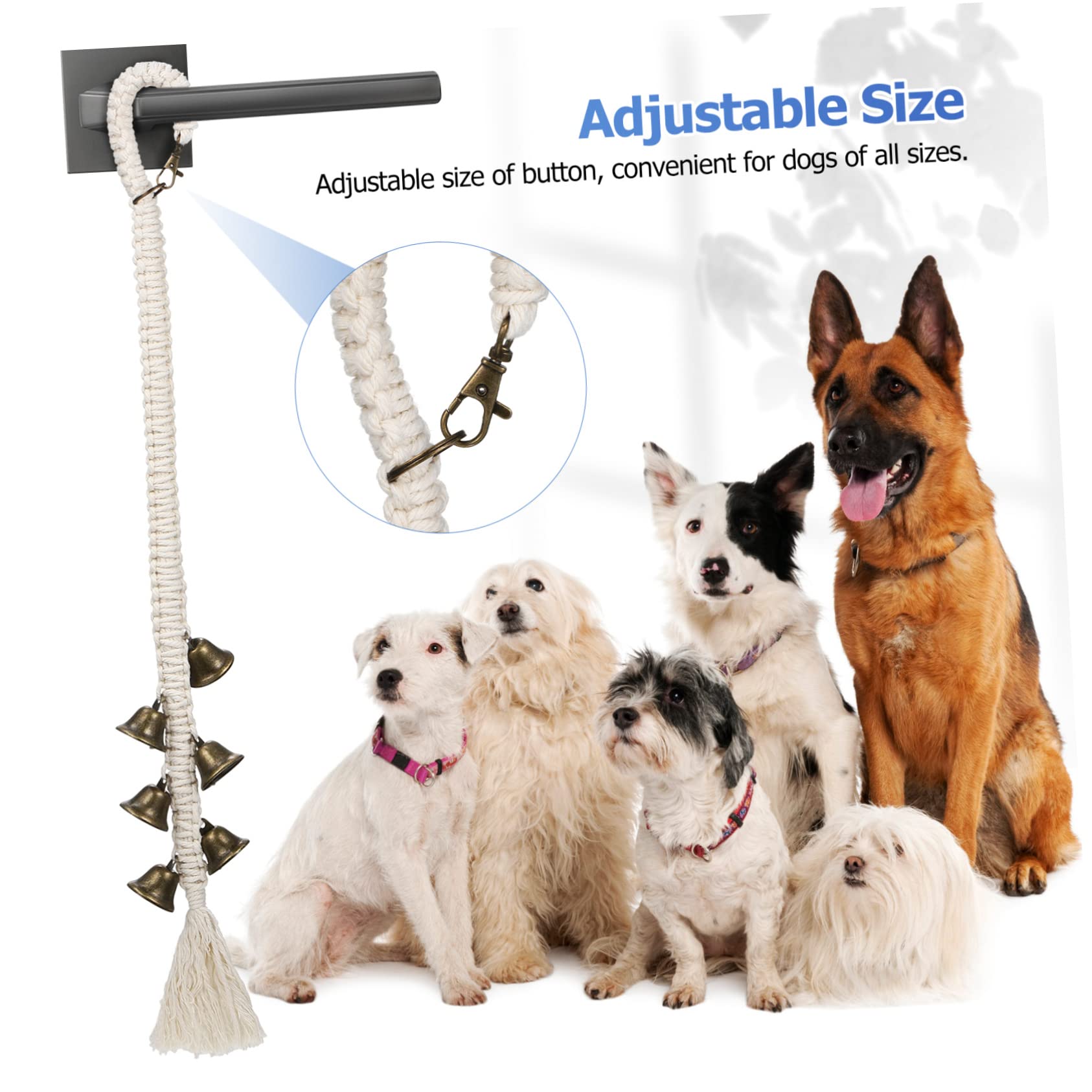 Yardwe 2 Pcs Cotton Rope Dog Doorbells Training Bells for Easy Potty Training Woven Design for Door Knob Dog Owners