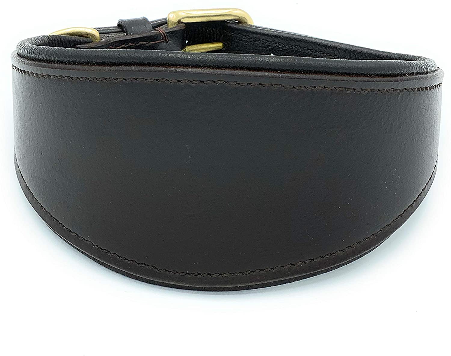 Leather Whippet Collar - Padded, Wide Greyhound Collar for Dogs (Neck Size 12.5-15.8 Inches, Brown) โ image 1
