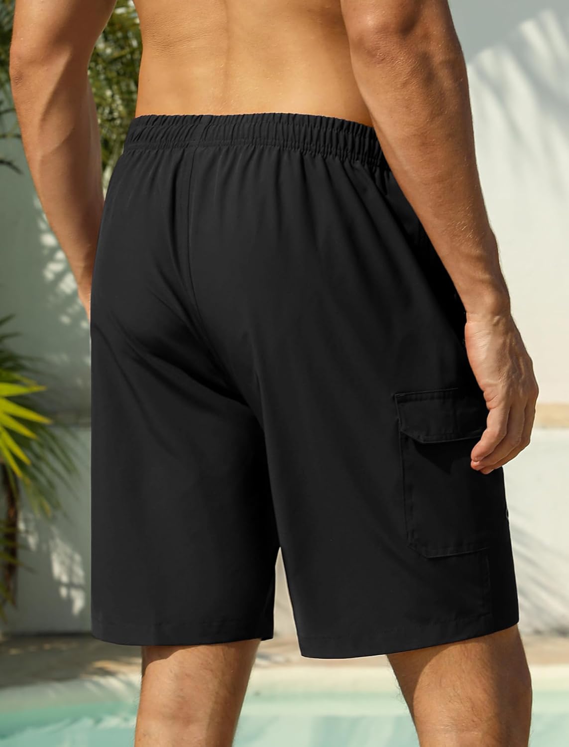 SILKWORLD Mens Swim Trunks 9 inch Quick Dry Bathing Suit with Mesh Liner Long Swimming Beach Shorts with Zipper Pockets