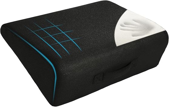 HOMBYS High Density Foam Car Seat Cushions for Short People,Car Booster Seat for Short Drivers,Ultra Thick Adult Booster Seat for Car Driving,Wedge Seat Cushion 6" Thickness,Black Mesh Cover
