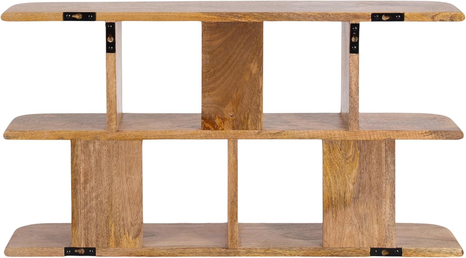 Kate and Laurel Madero Transitional Solid Wood Wall Shelf; 30 x 6 x 17; Natural Wood; Modern Small Ladder Shelf for Use as Living Room Display Shelf or Over Toilet Storage Shelf