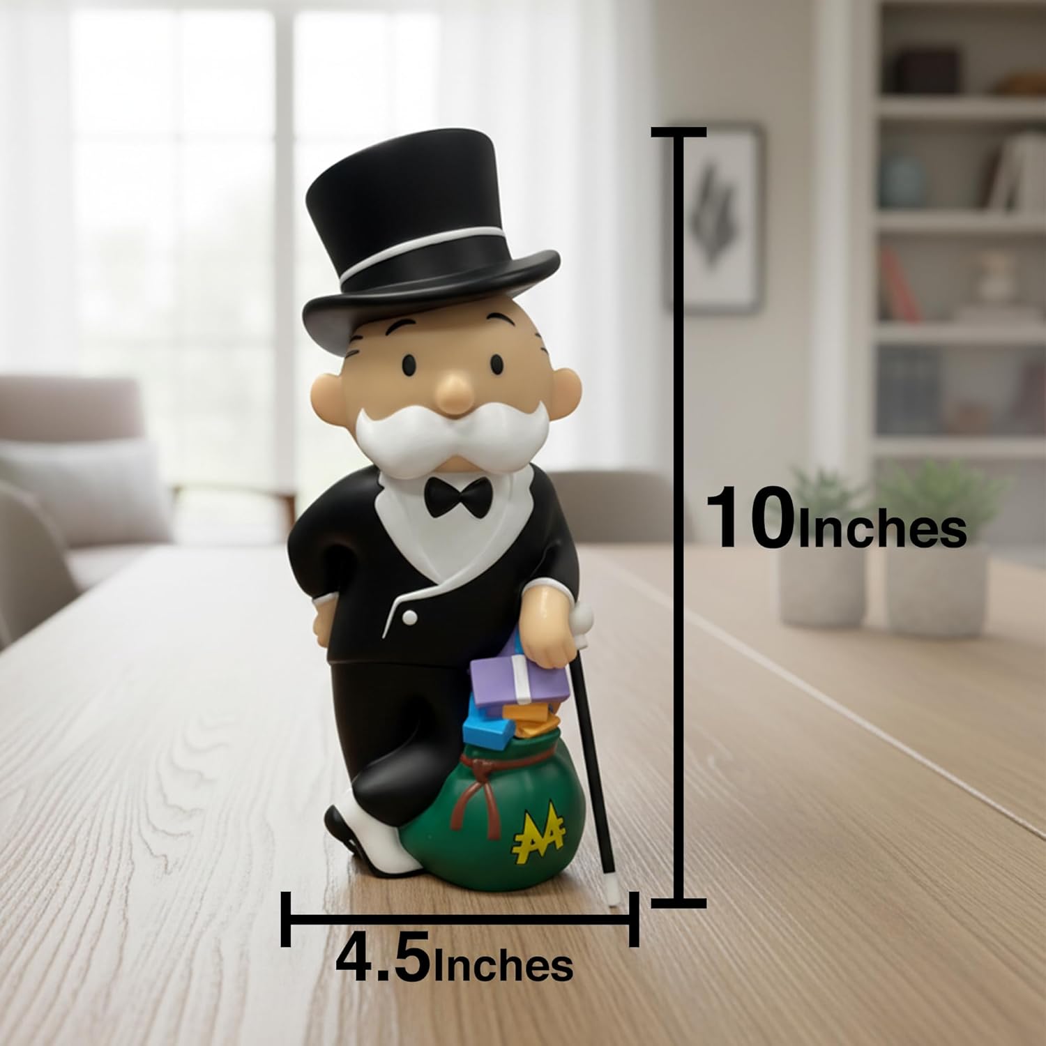Monopoly Man Piggy Bank Collector's Edition | Mr Monopoly Man Bank | Classic Monopoly Board Game Figurine | Rich Uncle Pennybags Coin Jar | Banker Piggy Bank Vault Home Decor | PVC | 10" X 4.5"