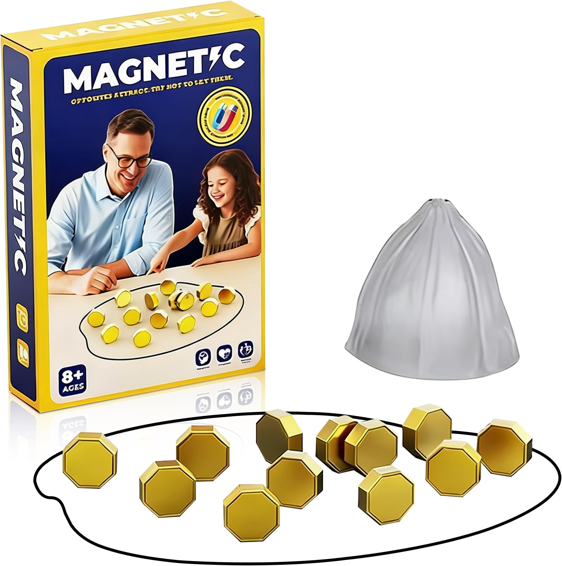 Magnetic Chess Game with 20 Pieces, Portable Magnet Game with String, Travel-Friendly Strategy Game for Adults and Teens, Fun Logic Training for Family and Outdoor Activities