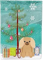 Vista 488 de Caroline's Treasures BB4243GF Bandera de jardín con texto en inglés «Merry Christmas» con texto en inglés «Merry Christmas», bandera decorativa