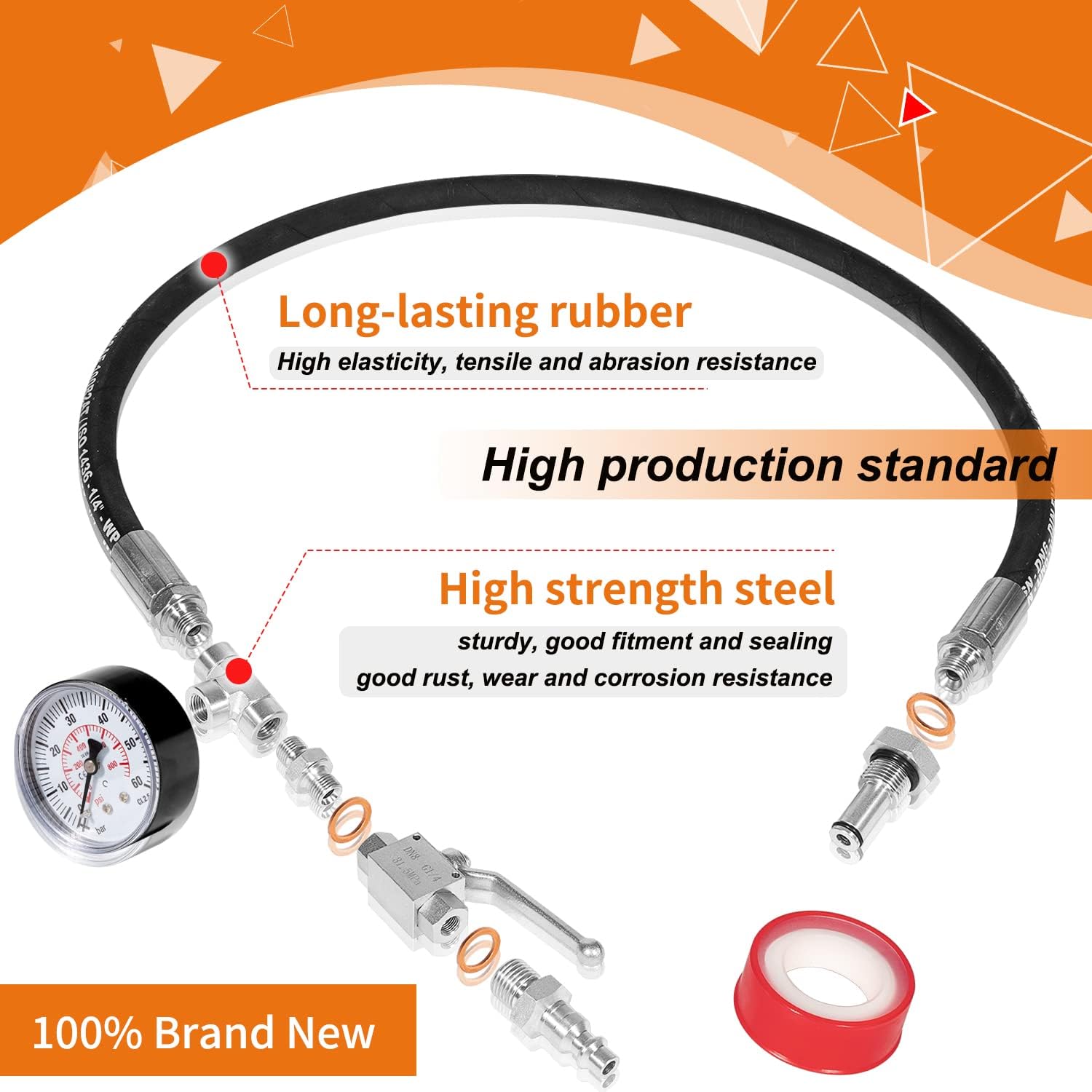 6.0L Diesel High Pressure Oil System IPR Air Test Tool Kit Fit for Ford 6.0L-7.3L Powerstroke Diesel Engine