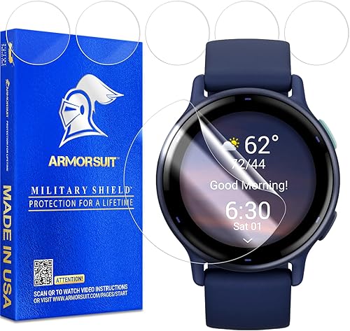Miniatura 42 de ArmorSuit Paquete de 6 protectores de pantalla para Garmin Forerunner 265 (1.812 pulgadas) MilitaryShield HD Clear Film – Fabricado en Estados
