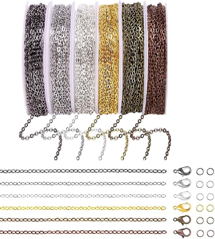 Ausale 6Colors Jewellery Chains Making Kit, 59FT Chains Jewelry Making