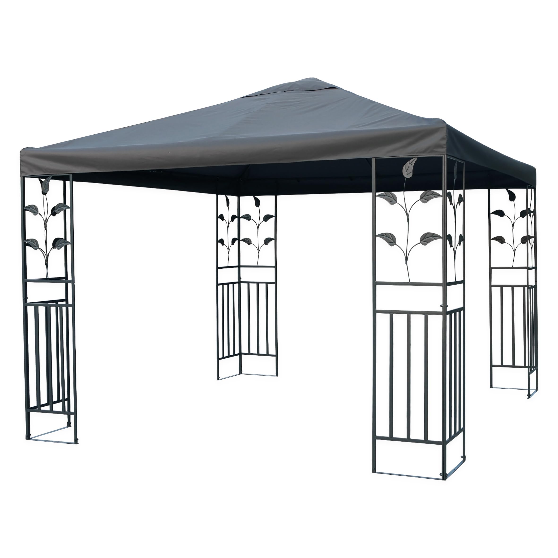 Pavillon Ersatzdach wasserdicht mit PVC Beschichtung 3 x 3 Meter - anthrazit - Universal Pavillondach - Garten Party Pavillon Dach Sonnenschutz
