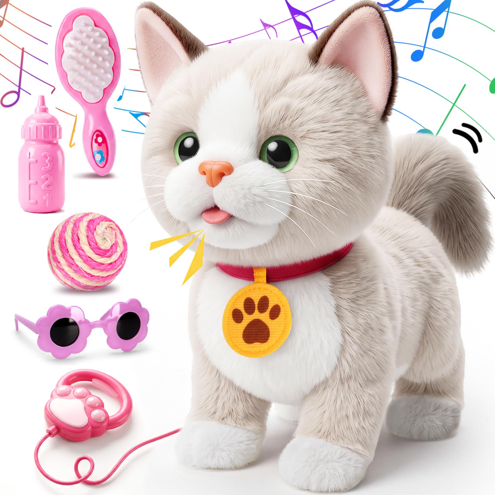 Amazon.com: Ylpaprm Interactive Walking Cat Toy for Kids with