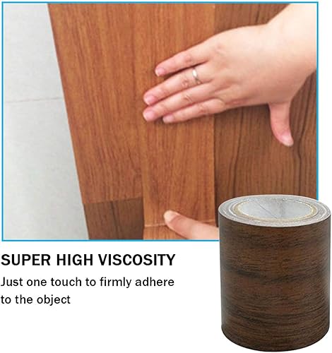 Miniatura 3 de Cinta de reparación de madera, 1 rollo de 15 pies, patrón de grano de madera de imitación para muebles, puertas, pisos, armarios, mesas y sillas