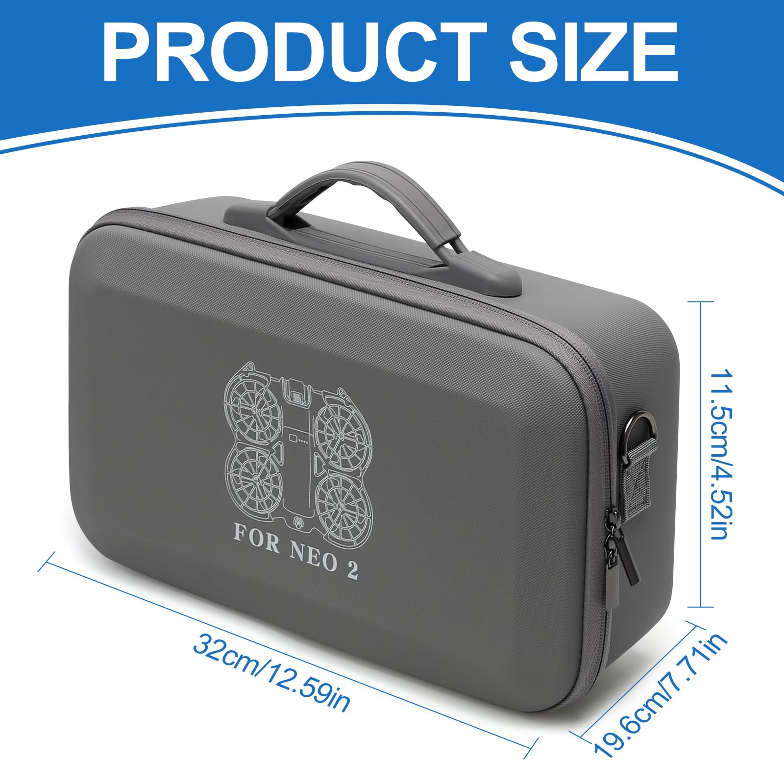Torba podróżna Travel Soft Case dla DJI Neo 2 Portable, etui DJI Neo do przechowywania, kompatybilna torba z pilotem RC 3 dla akcesoriów Fly More Combo, szary