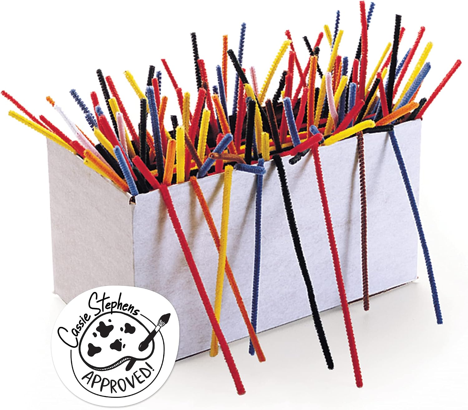 Creativity Street Regular Stems, 12" X 4 Mm, Metal Wire, Polyester, Assorted, 1,000/box