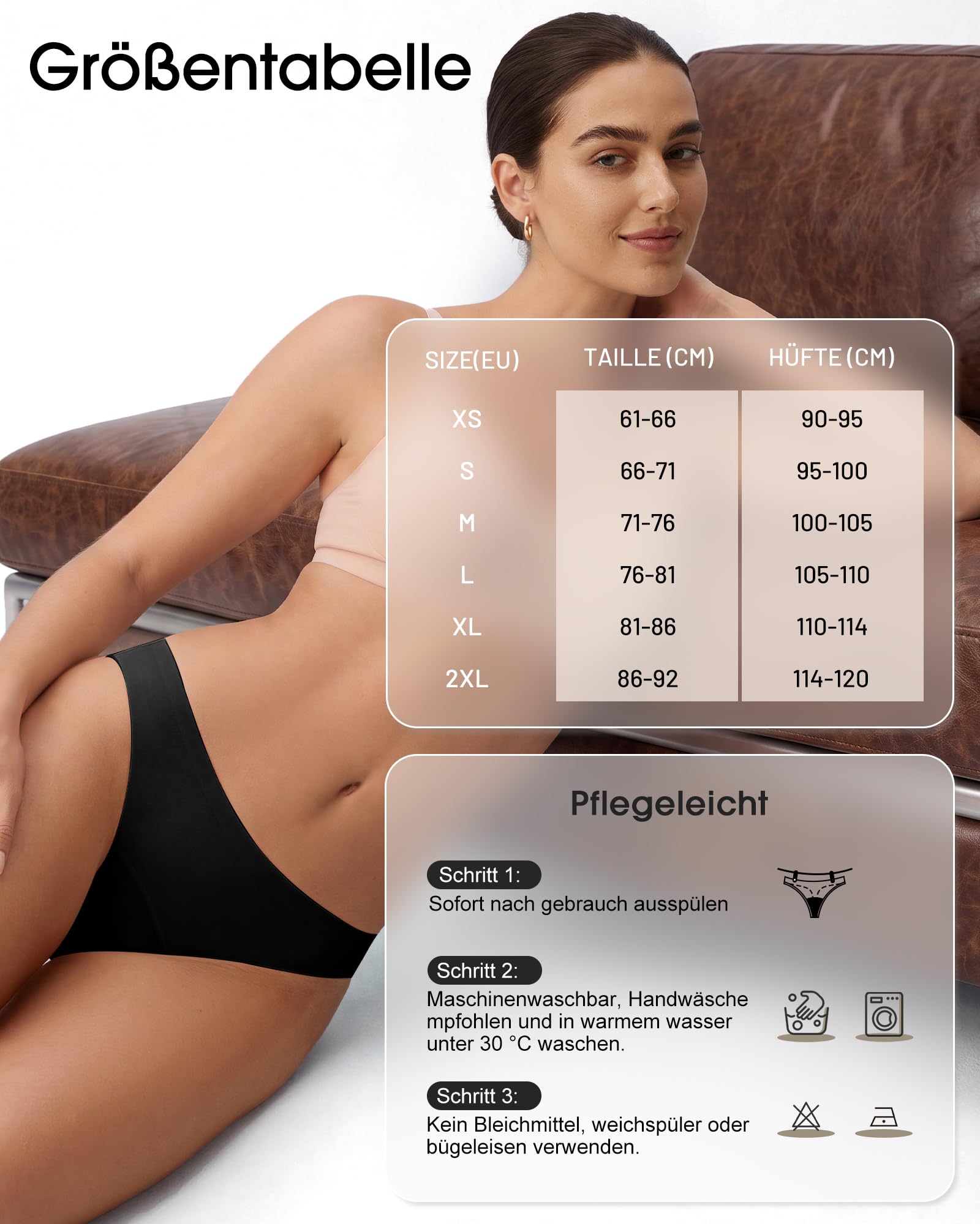 SHARICCA Culotte Menstruelle Absorbant Tanga Menstruelle sous VêTement Lavable RéUtilisable String Menstruelle Sportifs pour Filles RèGles